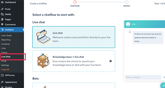 HubSpot chat flow HubSpot chat flow