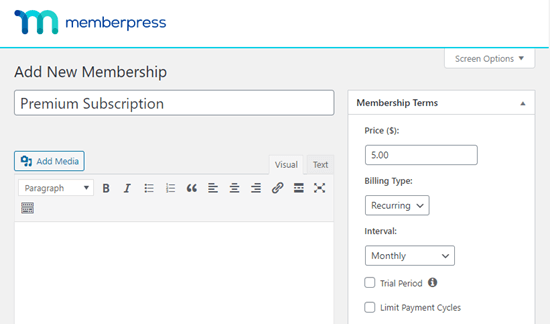 MemberPress new subscription info MemberPress new subscription info