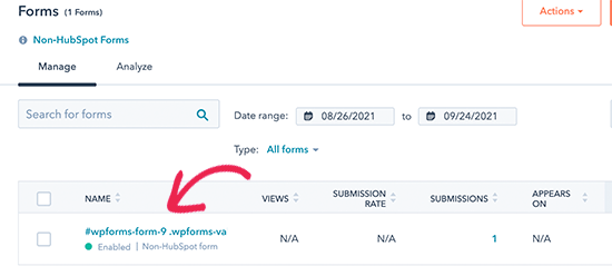 WPForms captured lead WPForms captured lead