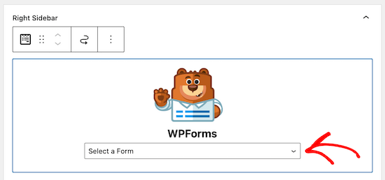 WPForms widget example WPForms widget example