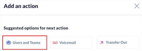 Select user and teams Select user and teams