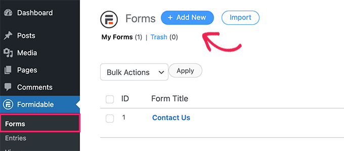 Adding a new calculator form Adding a new form to your WordPress website