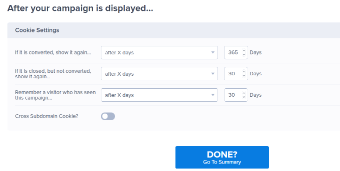 Changing the cookie settings Changing the cookie settings