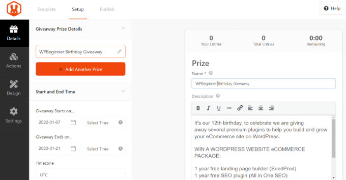 Customize your giveaway Customize your giveaway
