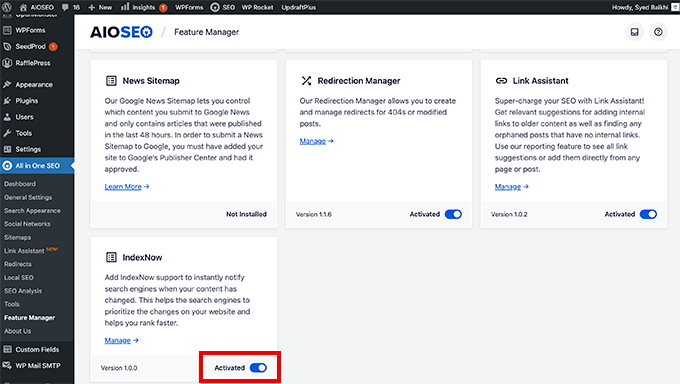 All in One SEO Enable IndexNow Feature All in One SEO Enable IndexNow Feature