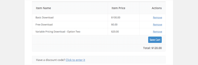 Easy Digital Downloads shopping cart Easy Digital Downloads shopping cart