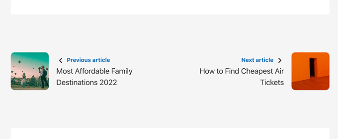 Next and previous links with thumbnails Next and previous links with thumbnails