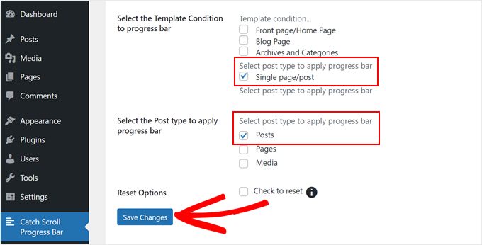 Saving the Catch Scroll Progress Bar plugin settings Saving the Catch Scroll Progress Bar plugin settings
