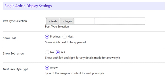 Choose how to display the arrows Choose how to display the arrows