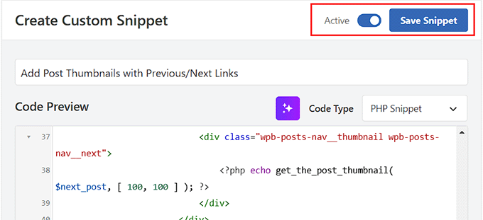 Save your code snippet Save your code snippet
