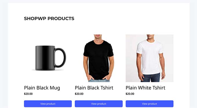 Shop page Shop page
