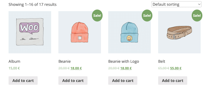 An online store created using WooCommerce An online store created using WooCommerce