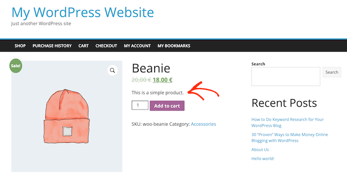 A short production description created using WooCommerce A short production description created using WooCommerce