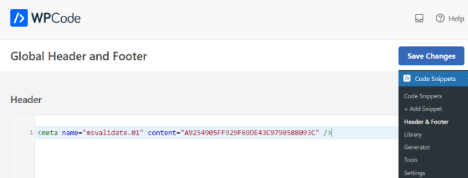 Enter meta tag in header section Enter meta tag in header section