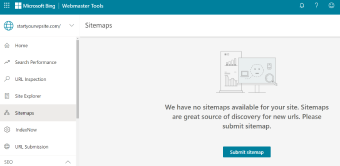 Submit sitemap in Bing Submit sitemap in Bing