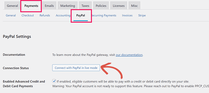Connect with PayPal button Connect with PayPal button