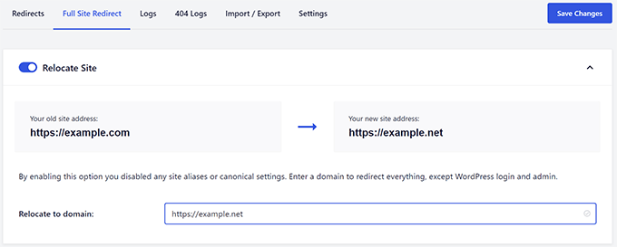 Full site redirect Full site redirect
