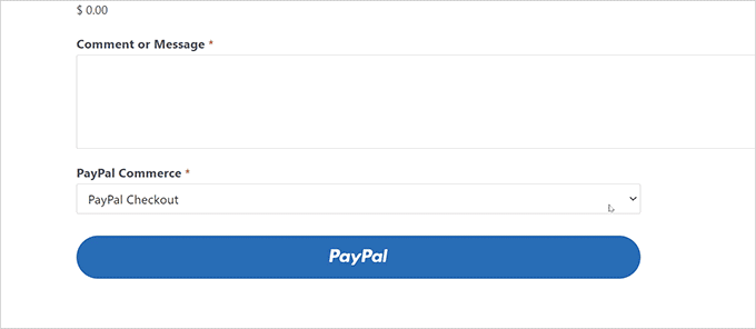 PayPal commerce WPForms PayPal commerce WPForms