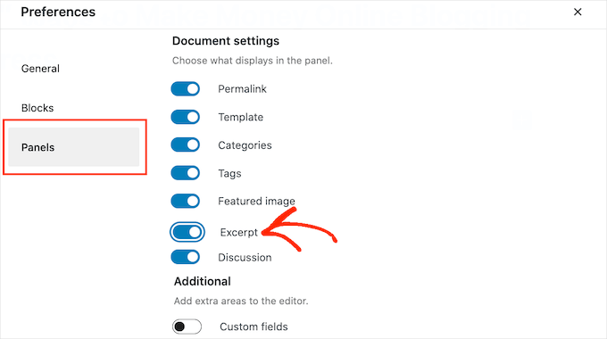 add-order-form-template Activating the WordPress excerpts feature