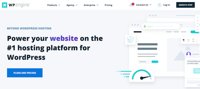 The WP Engine website The WP Engine website