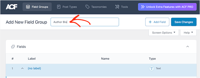 Creating a group of custom field