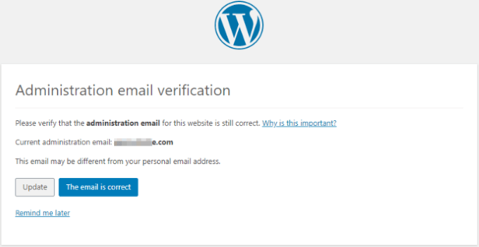 admin-email-verification-notice Administration email verification