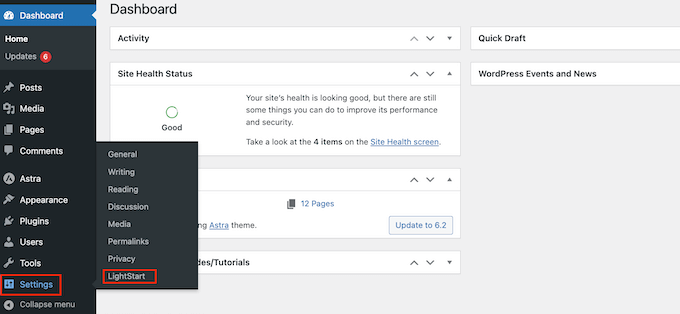 The LightStart WordPress maintenance plugin The LightStart WordPress maintenance plugin