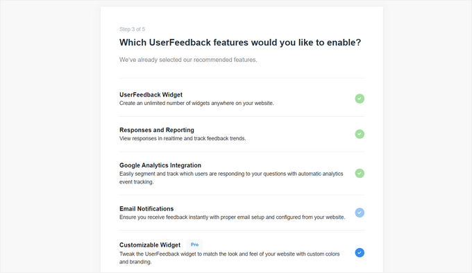 Enable UserFeedback features