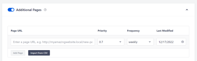 Add additional pages to sitemap Add additional pages to sitemap