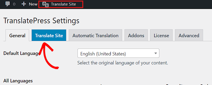 click-translate-site-button Click Translate Site button