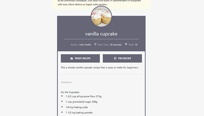 Recipe preview Recipe preview
