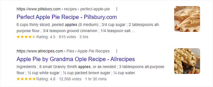 Rich snippets in search results Rich snippets in search results