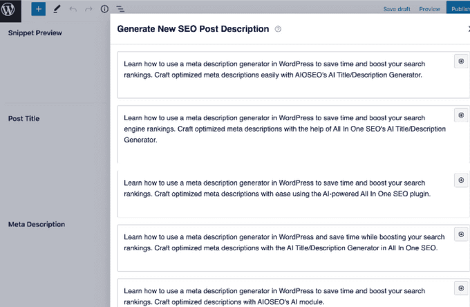 AI Title / Description Generator examples AI Title / Description Generator examples