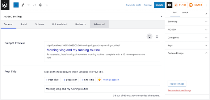 The AIOSEO SEO plugin The AIOSEO SEO plugin