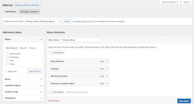 Adding a navigation menu to a WordPress vlog Adding a navigation menu to a WordPress vlog