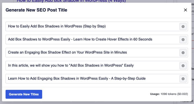 AI-generated SEO titles from AIOSEO ChatGPT integration AI-generated SEO titles from AIOSEO ChatGPT integration