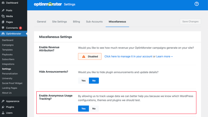 OptinMonster Asks You to Share Anonymous Usage Tracking OptinMonster Asks You to Share Anonymous Usage Tracking