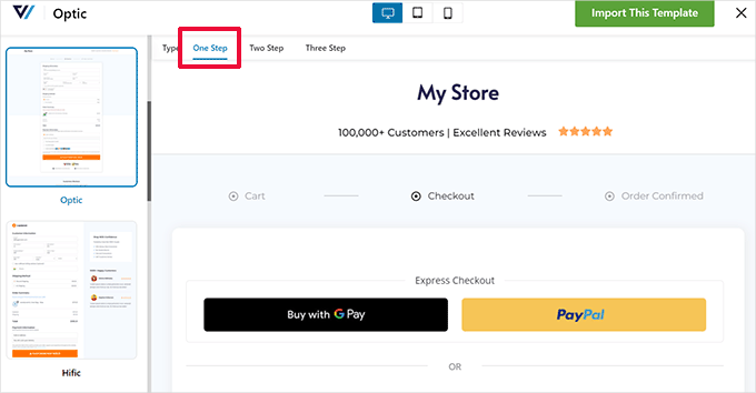 One-Step checkout One-Step checkout