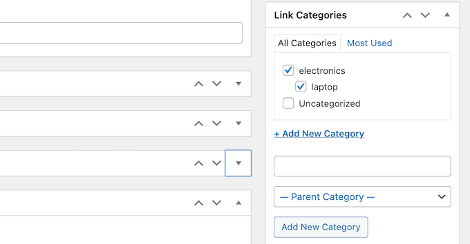 Adding categories to a ThirstyAffiliates affiliate link Adding categories to a ThirstyAffiliates affiliate link