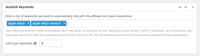 Autolinking keywords using ThirstyAffiliates Autolinking keywords using ThirstyAffiliates
