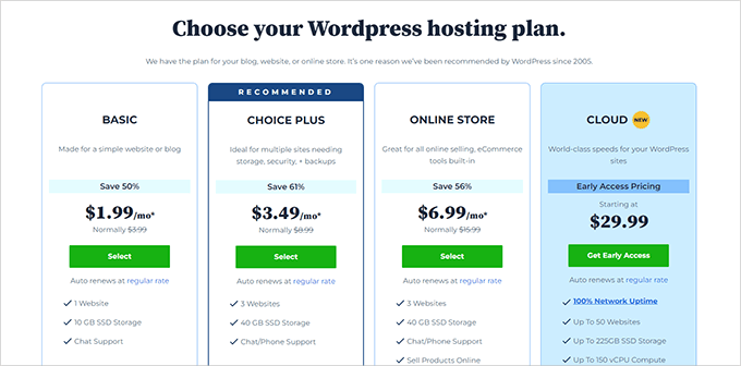 Bluehost pricing plans Bluehost pricing plans