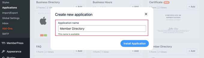 Naming the Member Directory Application Naming the Member Directory Application