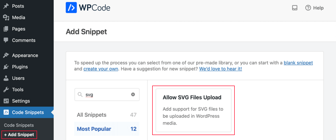 Allowing SVG Uploads Using WPCode Allowing SVG Uploads Using WPCode