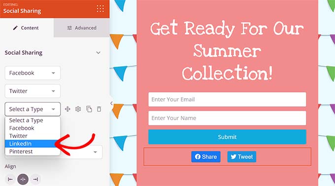 Add the social sharing block to the viral waitlist page Add the social sharing block to the viral waitlist page