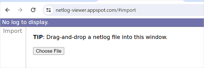 Choose file to view in netlog viewer app Choose file to view in netlog viewer app