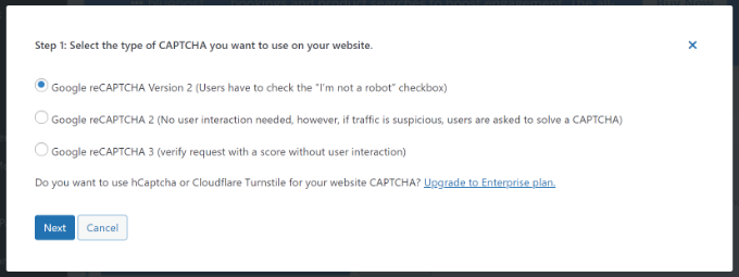 Select captcha type in 4wp Select captcha type in 4wp