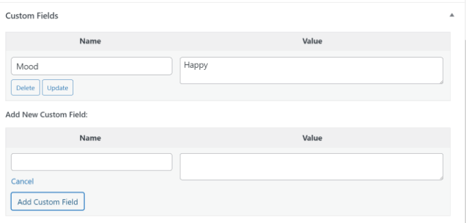 Saved custom field View newly created custom fields