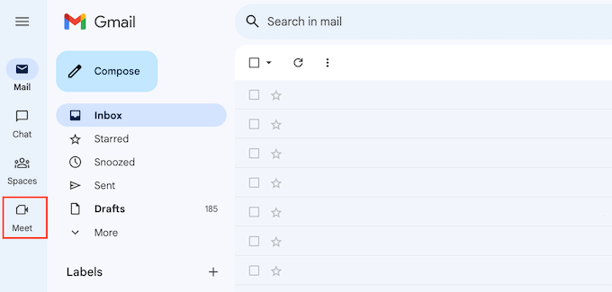 Creating a Google meeting from the Gmail email interface Creating a Google meeting from the Gmail email interface