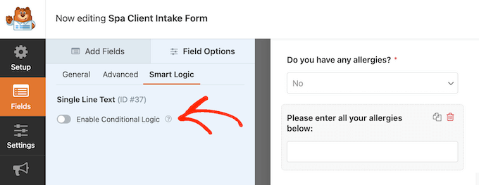 Enabling smart conditional logic Enabling smart conditional logic