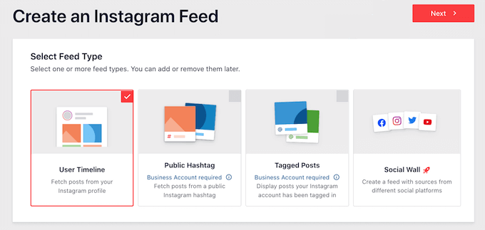 Choosing an Instagram template Choosing an Instagram template